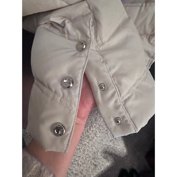 KARL LAGERFELD CREAM DOWN HOODED COAT; SIZE XS - Picture 5 of 6